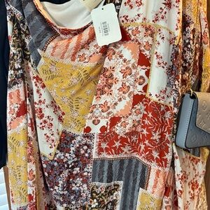 Savanna Jane One Shoulder Patchwork Dress - Red, Yellow, Gray, White